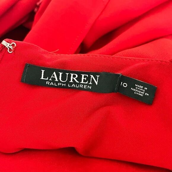 Lauren by Ralph Lauren Red Gown with Gathered Back Size 10 - Picture 7 of 8